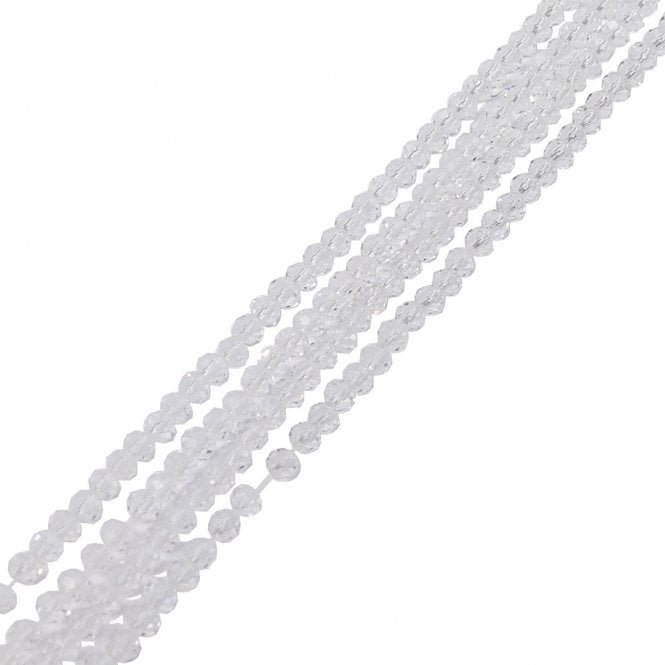 5x6mm Faceted Glass Rondelles - Crystal - 87pcs (1 String)