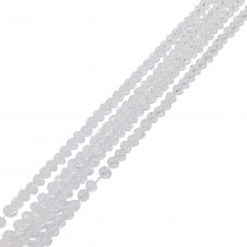 5x6mm Faceted Glass Rondelles - Crystal - 87pcs (1 String)