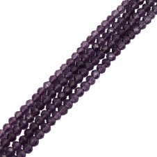 5x6mm Faceted Glass Rondelles - Dark Amethyst - 87pcs (1 String)