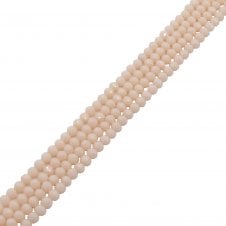 5x6mm Faceted Glass Rondelles - Opaque Antique White - 87pcs (1 String)