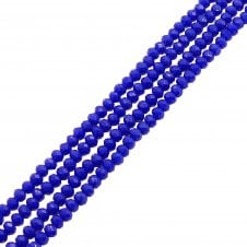 5x6mm Faceted Glass Rondelles - Opaque Blue - 87pcs (1 String)