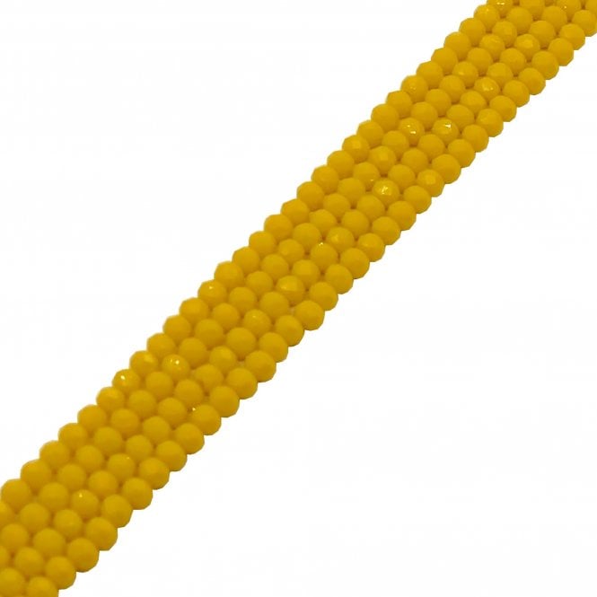 5x6mm Faceted Glass Rondelles - Opaque Canary Yellow - 87pcs (1 String)