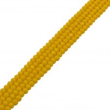 5x6mm Faceted Glass Rondelles - Opaque Canary Yellow - 87pcs (1 String)