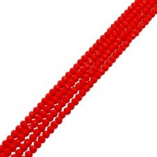 5x6mm Faceted Glass Rondelles - Opaque FireBrick - 87pcs (1 String)