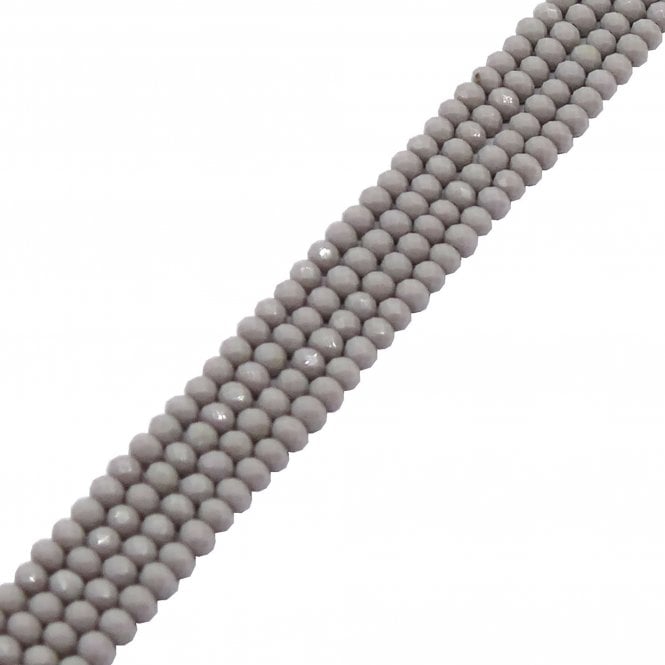 5x6mm Faceted Glass Rondelles - Opaque Grey - 87pcs (1 String)