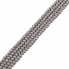 5x6mm Faceted Glass Rondelles - Opaque Grey - 87pcs (1 String)