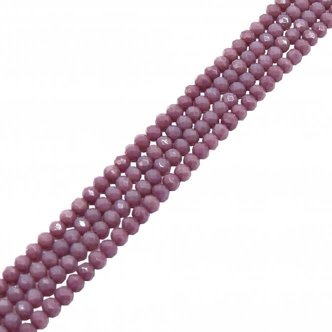 5x6mm Faceted Glass Rondelles - Opaque Heather - 87pcs (1 String)