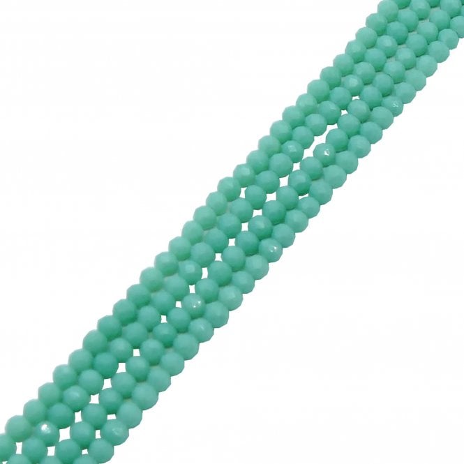 5x6mm Faceted Glass Rondelles - Opaque Turquoise - 87pcs (1 String)