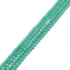 5x6mm Faceted Glass Rondelles - Opaque Turquoise - 87pcs (1 String)