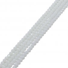 5x6mm Faceted Glass Rondelles - Opaque White - 87pcs (1 String)
