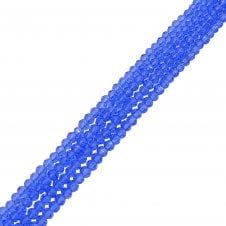 5x6mm Faceted Glass Rondelles - Sapphire - 87pcs (1 String)