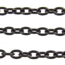 5x7mm Medium Steel Trace Chain - Black Plated - 1m