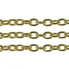 5x7mm Medium Steel Trace Chain - Gold Plated - 1m