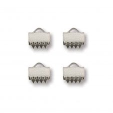 6.5mm Ribbon Clamps Cord End Crimps - Stainless Steel - 4pcs