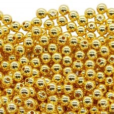 6mm Acrylic Spacer Beads - Gold Plated - 10g (90 beads approx)