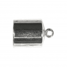 6mm Barrel End Cap/Bell Closer - Silver Plated - 2pcs