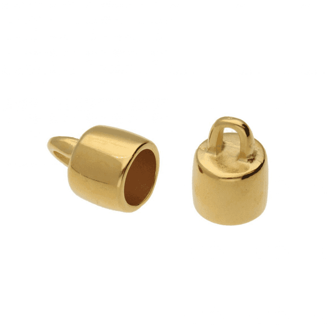 6mm Chunky End Cap/Bell Closer - Antique Gold Plated - 2pcs