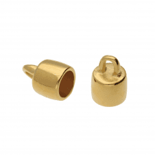 6mm Chunky End Cap/Bell Closer - Antique Gold Plated - 2pcs