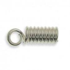 6mm Coil Necklace End - Silver Plated - 20pk