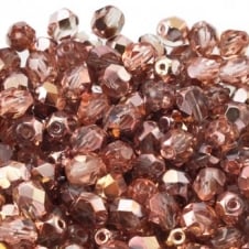 6mm Czech Faceted Round Glass Bead - Apollo Gold - 50pk