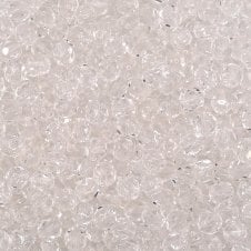 6mm Czech Faceted Round Glass Bead - Crystal - 50pk
