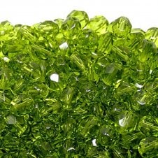 6mm Czech Faceted Round Glass Bead - Olivine - 50pk