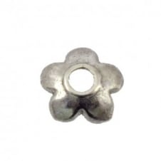 6mm Daisy Bead Caps - Silver Plated - 50pcs