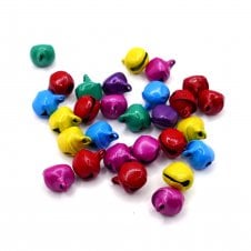 6mm Metal Jingle Bell - Multicoloured Plated - 100pcs