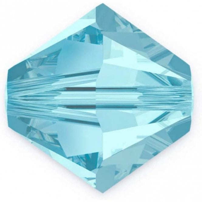 6mm  Crystal Bicones - Aquamarine - 12pcs