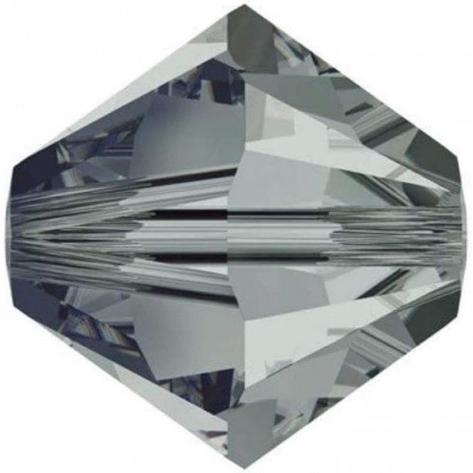 6mm  Crystal Bicones - Black Diamond - 12pcs