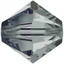 6mm Preciosa Crystal Bicones - Black Diamond - 12pcs