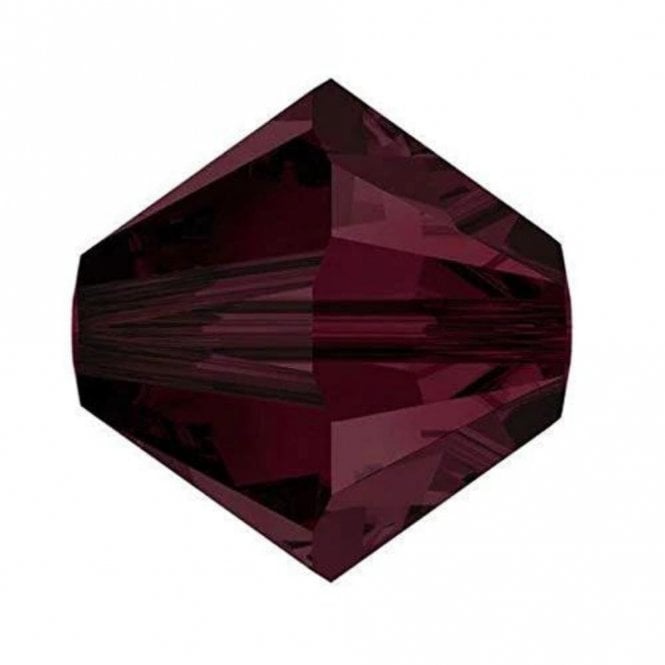 6mm  Crystal Bicones - Burgundy - 12pcs