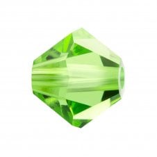 6mm Preciosa Crystal Bicones - Chrysolite - 12pcs