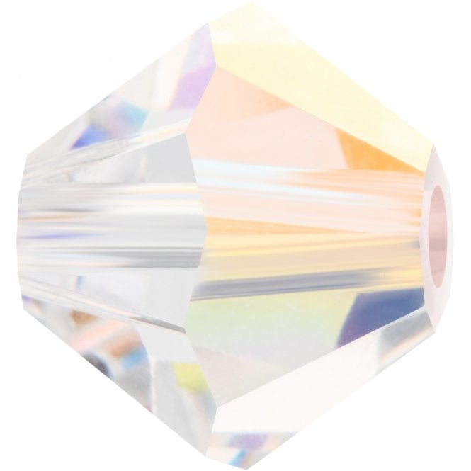 6mm  Crystal Bicones - Crystal AB - 12pcs