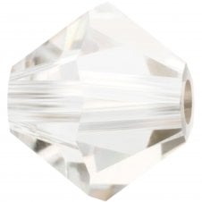 6mm Preciosa Crystal Bicones - Crystal Argent Flare - 12pcs