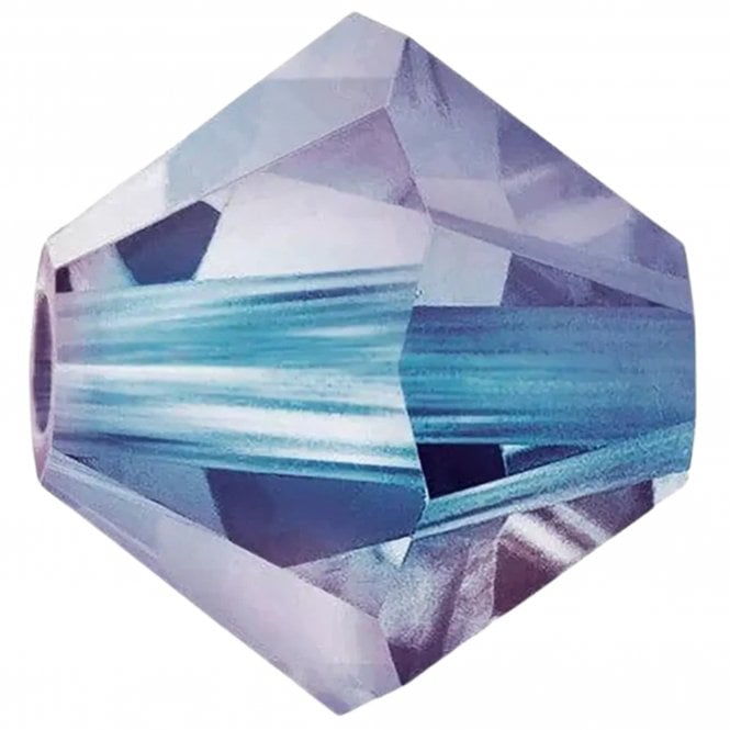 6mm  Crystal Bicones - Crystal Heliotrope - 12pcs