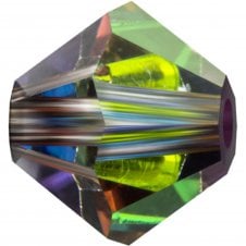 6mm Preciosa Crystal Bicones - Crystal Vitrail Medium - 12pcs