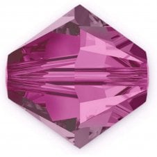 6mm Preciosa Crystal Bicones - Fuchsia - 12pcs