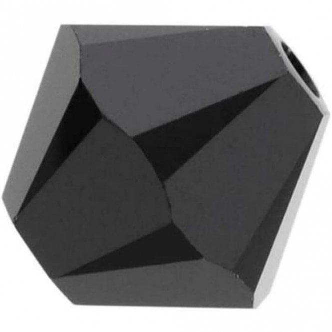 6mm  Crystal Bicones - Jet - 12pcs