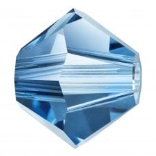 6mm Preciosa Crystal Bicones - Malibu Blue - 12pcs
