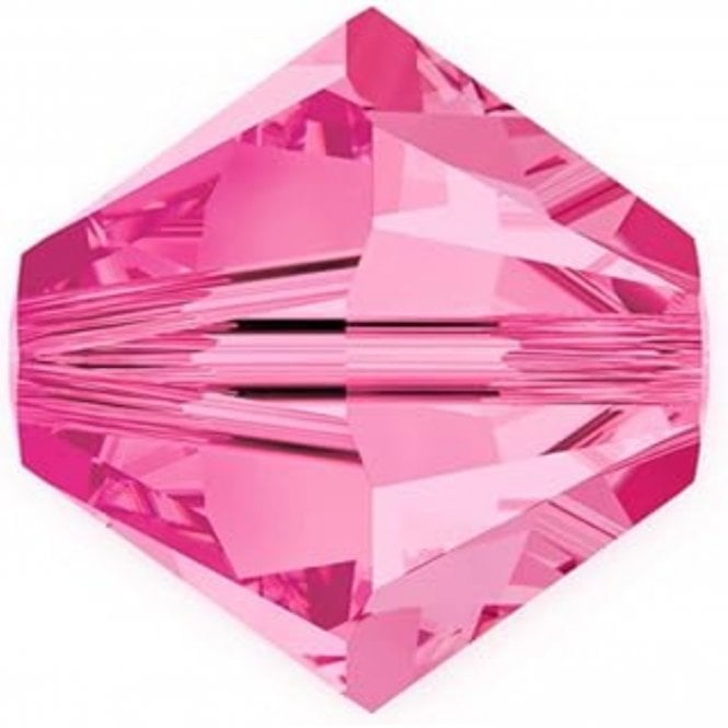 6mm  Crystal Bicones - Rose - 12pcs
