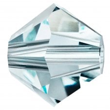 6mm Preciosa Crystal Bicones - Silver Aquamarine - 12pcs