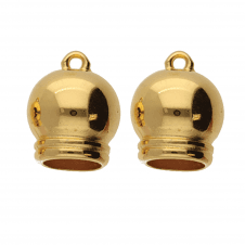 6mm Spherical End Cap/Bell Closer - Antique Gold Plated - 2pcs