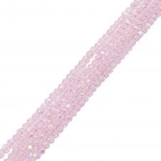6x5mm Faceted Glass Rondelles - Rosaline - 87pcs (1 String)