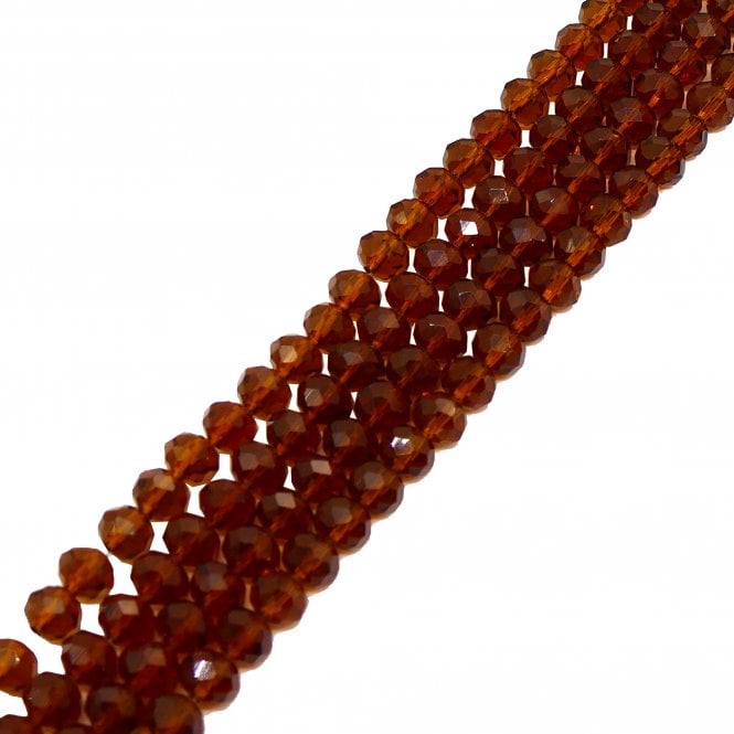 6x8mm Faceted Glass Rondelles - Antique Topaz - 68pcs (1 String)