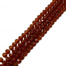 6x8mm Faceted Glass Rondelles - Antique Topaz - 68pcs (1 String)