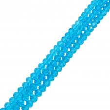 6x8mm Faceted Glass Rondelles - Aquamarine - 68pcs (1 String)