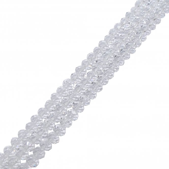 6x8mm Faceted Glass Rondelles - Crystal - 68pcs (1 String)