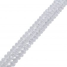 6x8mm Faceted Glass Rondelles - Crystal - 68pcs (1 String)