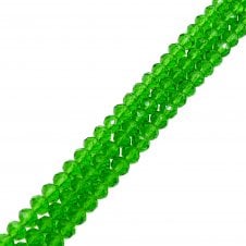 6x8mm Faceted Glass Rondelles - Leaf Green - 68pcs (1 String)
